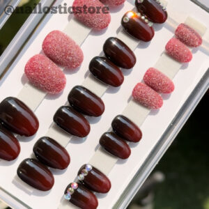 Black Cherry Glow- SHORT OVAL