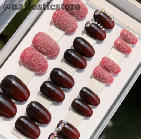 Black Cherry Glow- SHORT OVAL - Image 2