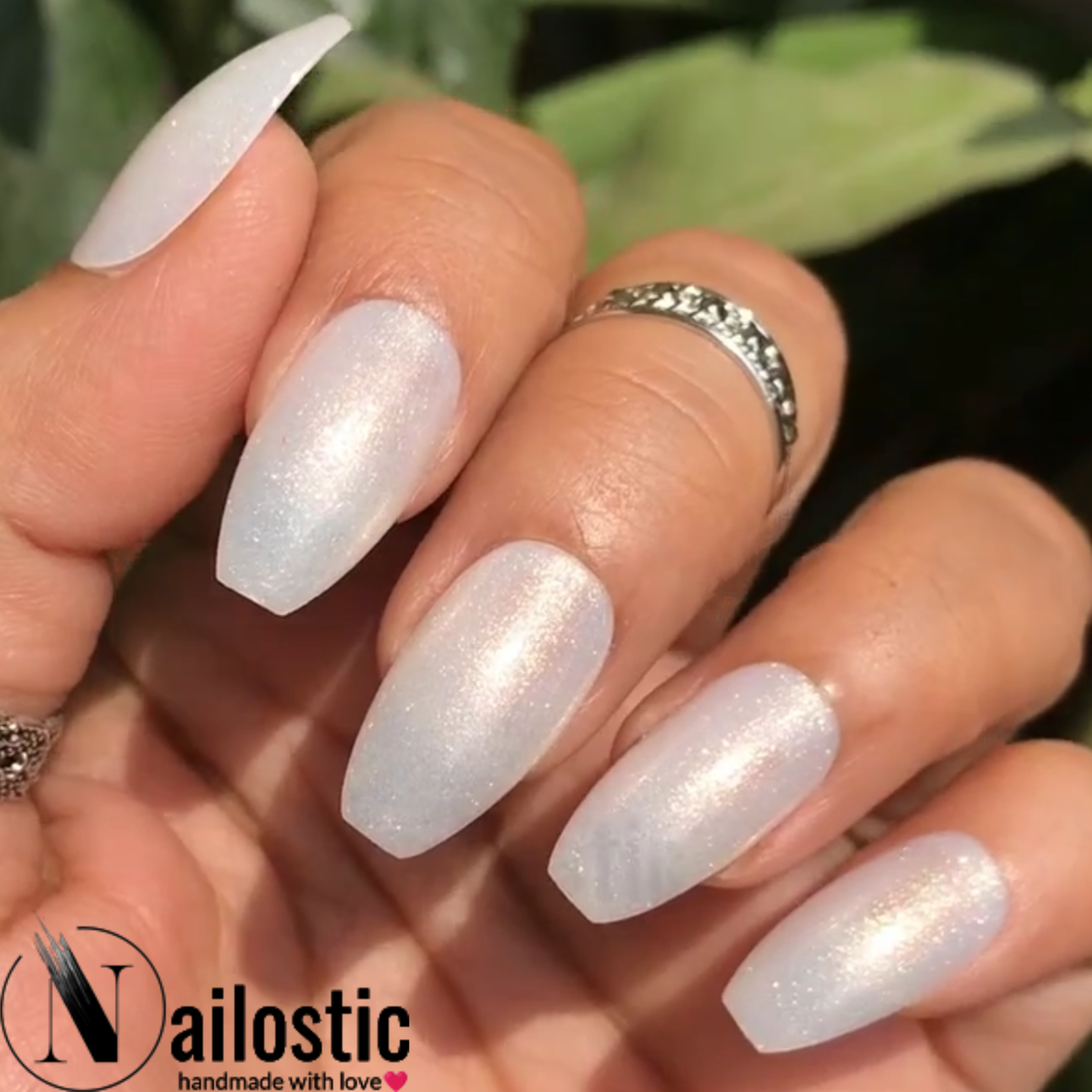 Shimmery Nails Style 2 - REGULAR COFFIN