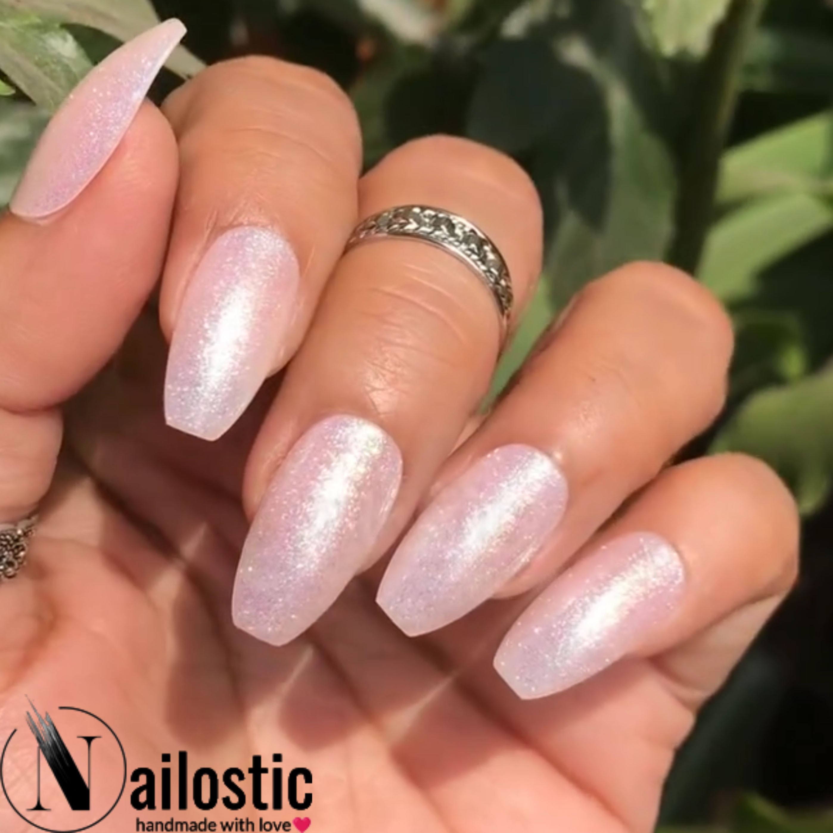 Shimmery Nails Style 1 - REGULAR COFFIN